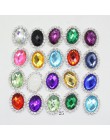 Botones de Metal ZMASEY 10 unids/set 20mm * 25mm ovalado de diamantes de imitación botón de la invitación de boda accesorios de 
