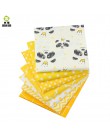 Shuanshuo amarillo serie tela patchwork algodón tela de mechones de cuarto grueso para coser ropa para muñeca 40*50cm 7 unids/lo