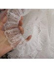 5CM de ancho de lujo bordado blanco flor encaje tela cinta DIY costura apliques cuello volante artesanía Navidad guipur Decoraci