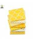 Shuanshuo amarillo serie tela patchwork algodón tela de mechones de cuarto grueso para coser ropa para muñeca 40*50cm 7 unids/lo