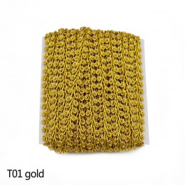 5 m/lote de tela de corte de encaje de costura de Centipede de oro plata trenzado de encaje curvo de encaje DIY accesorios de ro
