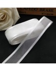 5M 25mm satén borde cinta de organza para envolver regalos lazos para el cabello decoración de fiesta de boda cinta hecha a mano