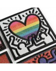 Pegatina de tela con bordado cuadrado estilo Punk creativo para planchar parches de dibujos animados para ropa pequeña pegatina 