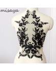 Misaya 1 pieza de tela de encaje Negro Marfil blanco algodón apliques bordados DIY de alta gama vestido de novia accesorios hech