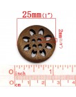 DoreenBeads Botón de coser madera Scrapbooking DIY coser suministro redondo marrón 4 agujeros copo de nieve patrón 25mm (1 ") x 