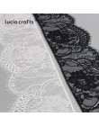 Lucia artesanía 3y 15cm Blanco/negro bordado de encaje de corte de la boda, decoración de costura de ropa DIY accesorios R0501