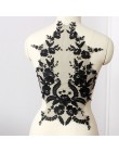 Misaya 1 pieza de tela de encaje Negro Marfil blanco algodón apliques bordados DIY de alta gama vestido de novia accesorios hech