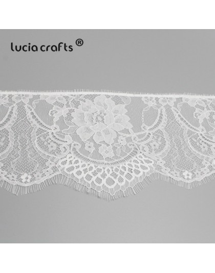 Lucia artesanía 3y 15cm Blanco/negro bordado de encaje de corte de la boda, decoración de costura de ropa DIY accesorios R0501