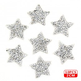 Estrella de diamantes de imitación de tamaño mixto parche de hierro en Bling bordado parche térmico pegatinas en la ropa 5 parch