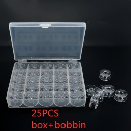25 piezas de máquina de coser transparente Bobbins Spools vacíos Bobbins Spools caja de almacenamiento de plástico para accesori