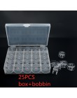 25 piezas de máquina de coser transparente Bobbins Spools vacíos Bobbins Spools caja de almacenamiento de plástico para accesori