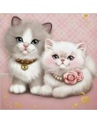 Cuadro cuadrado completo de gato/piedras redondas dibujos animados 5d pintura de diamantes bordado de diamantes de imitación ima