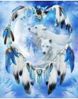 Atrapasueños Lobo completo taladro cuadrado/Animal redondo 5d pintura de diamantes bordado diamante mosaico de diamantes punto d