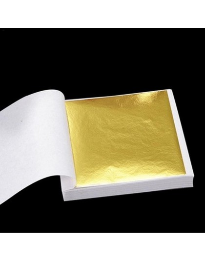 100 Uds. Papel de diseño artístico imitación de oro hoja de cobre hojas de papel de aluminio para dorado decoración de artesanía