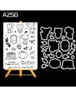 AZSG lindo animales de dibujos animados troqueles de corte de Metal y sello claro conjunto para DIY álbum de fotos decoretivo re