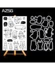 AZSG pingüino y muñeco de nieve troqueles de corte de Metal y Set de sello transparente para álbum de fotos de álbum de recortes