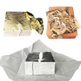100 Uds decoración para manualidades oro plata cobre papel de envolver cosméticos muebles superficie del hogar Decoración hojas 