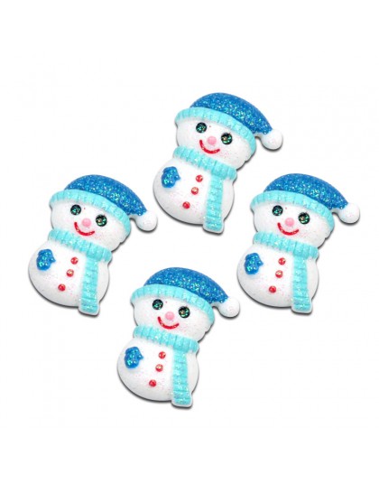 Si 10 Uds Navidad muñeco de nieve resina decoración artesanía plana cabujón adornos para Scrapbooking Kawaii lindo Diy Accesorio