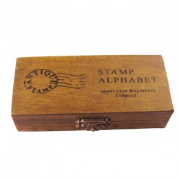 Romántico letra alfabeto carta Set de sellos de madera Retro Vintage alfabeto letra número conjunto de sello de goma de la caja 