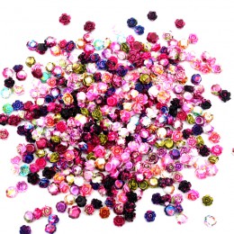 100 Uds. Flores de resina para arte de uñas decoraciones de pedrería manualidades de cabujón plano adornos para Scrapbooking Acc