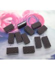 20 piezas resina café Chocolate galletas artesanías Flatback decoraciones tipo cabujón para libro de recortes ajuste pinzas para