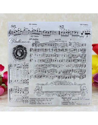 YLCS116 música silicona claro sellos para álbum de recortes DIY decoración para fabricar tarjetas y álbumes en relieve artesanía