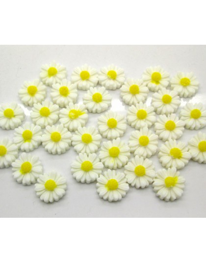 50 Uds blanco cuentas de resina con forma de flor decoración artesanía Flatback cabujón Scrapbooking ajuste el teléfono adornos 