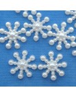 100 Uds. De resina blanca perla copo de nieve adornos de fondo plano DIY teléfono decoraciones de Navidad Scrapbooking manualida