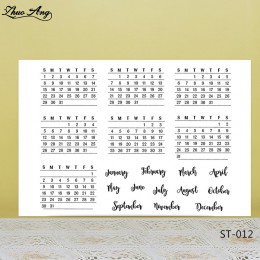 Calendario estilo ZhuoAng semana y mes sellos transparentes/sellos para DIY Scrapbooking/Creación de tarjetas/manualidades decor