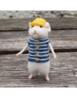 2019 mujeres Lovely Mouse hecho a mano Animal Toy muñeca lana aguja fieltro punteado Kitting DIY equipos de lana paquete sin ter