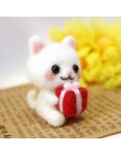 Hecho a mano mascotas juguete muñeca lana fieltro aguja punteado Kitting DIY lindo Animal perro Panda conejo lana fieltro paquet