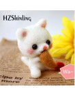 Precioso gatito conejo mascotas hecho a mano juguete muñeca lana fieltro punteado Kitting no terminado DIY lana fieltro paquete