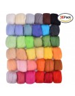 Kit de fieltro de aguja 36/50 colores fibra de lana Roving alta artesanía de lana Material fieltro de lana con utensilios con ag