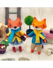 2 unids/set encantadoras familias de zorro fieltro DIY muñeca hecha a mano costura tela artesanía juguetes para niños regalo hog