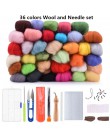 50 36 colores de lana de fieltro aguja de fieltro de tela Kit de Arte de arranque de hilo Roving DIY Fox hilado de costura molde