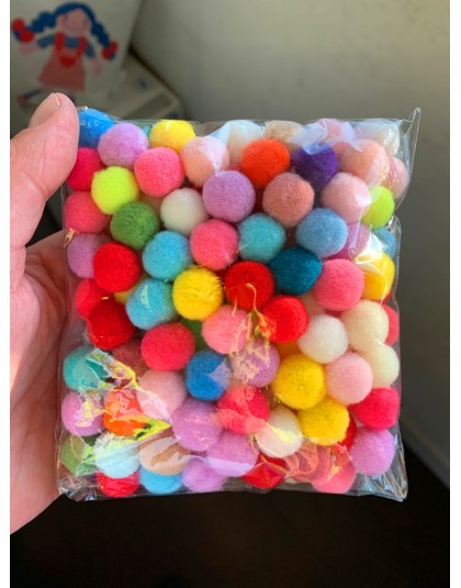 100 Uds. Bolas de Navidad bolas de peluche hechas a mano esponjosas bolas de pompón suave Juguetes DIY para niños decoración de 