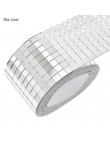 She Love auto-adhesivo de vidrio Mini cuadrado espejos, azulejos de mosaico para DIY hecho a mano decoración del hogar