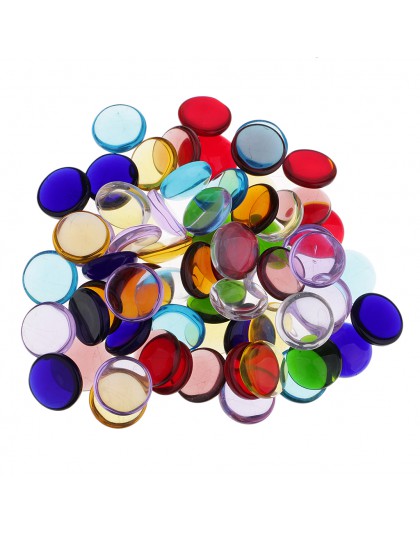 Azulejos de mosaico de vidrio vítreo claro redondo de colores surtidos para manualidades artesanales