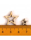 Madera hueco estrella forma Scrapbooking adornos artesanía hecho a mano hogar accesorio de decoración de boda DIY 10-20mm 50 Uds