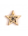 Madera hueco estrella forma Scrapbooking adornos artesanía hecho a mano hogar accesorio de decoración de boda DIY 10-20mm 50 Uds