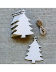 10 Uds. Placa colgante de madera árbol de Navidad colgantes decoración de fiesta adornos colgantes para suministros de árboles d