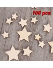 100 Uds. Estrellas de madera sin terminar discos de recorte de tamaño surtido para manualidades decoración DIY cumpleaños boda d