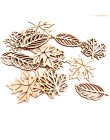 Natual hojas de madera patrón Scrapbooking pintura artesanal accesorio hecho a mano costura decoración del hogar DIY 50-52mm 10 