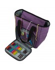 Bolsa de almacenamiento para lanas portátil con múltiples bolsillos agujas hilos bolsa de ganchillo