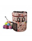 Bolsa de almacenamiento para lanas portátil con múltiples bolsillos agujas hilos bolsa de ganchillo