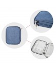 Denim azul doble capa ganchillo gancho caso bolsa de almacenamiento organizador bolsa de cremallera sin accesorios de ganchillo 