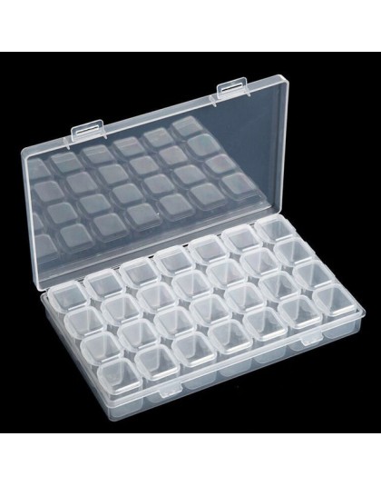 28 celdas DIY diamante herramienta de pintura accesorios caja de almacenamiento pedrería organizador cuentas Kit de joyería caja