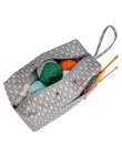 Bolsa de tejer hilo almacenamiento artesanal Tote divisor interno para agujas de ganchillo de lana cesta de almacenamiento de es