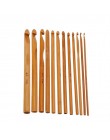 12 unids/set ganchos de ganchillo agujas de bambú tejer hilo manualidades DIY herramientas de tejer