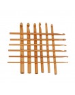 12 unids/set ganchos de ganchillo agujas de bambú tejer hilo manualidades DIY herramientas de tejer